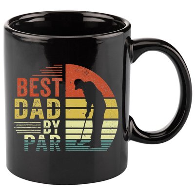 Best Dad By Par Golf Golfer Vintage Father's Day 11oz C Handle Ceramic Mug