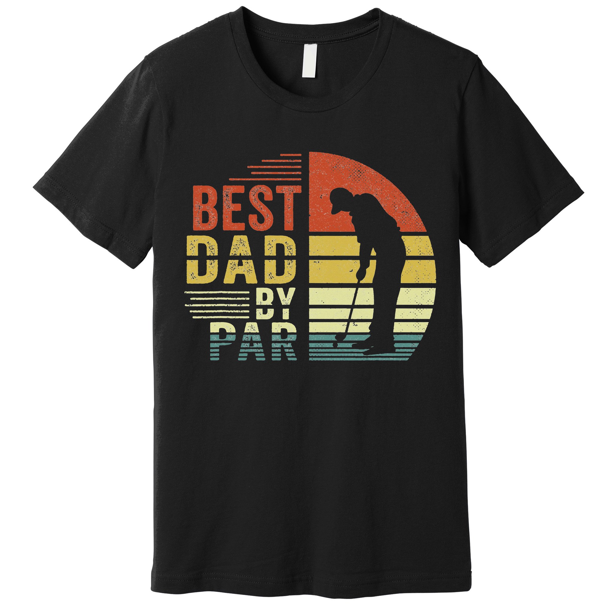 Best Dad By Par Golf Golfer Vintage Father's Day Premium T-Shirt