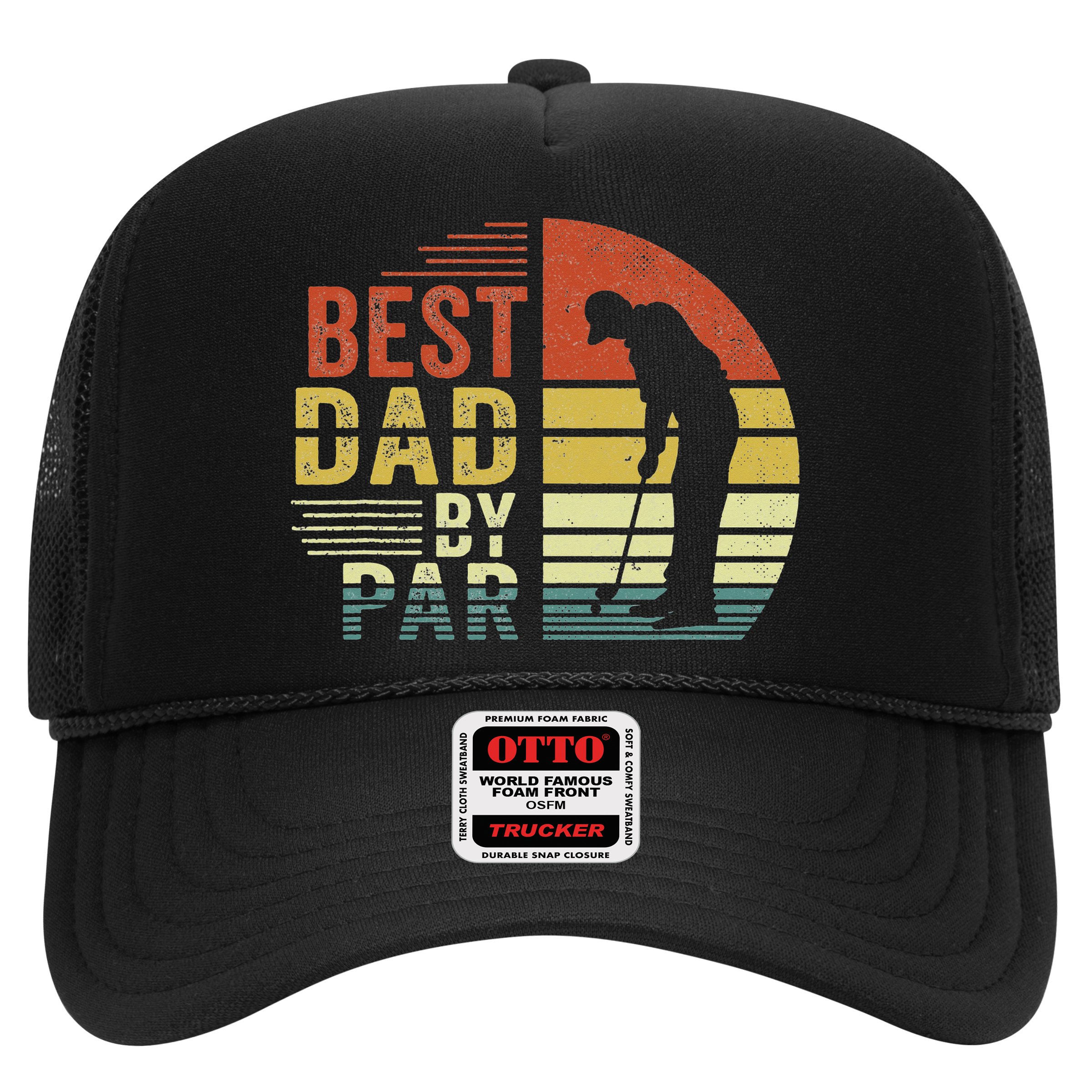 Best Dad By Par Golf Golfer Vintage Father's Day Trucker Hat