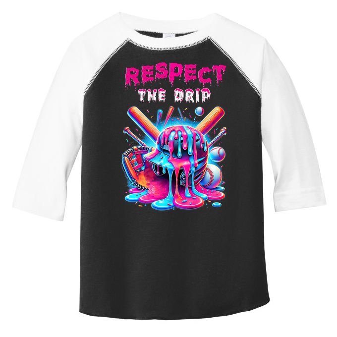 Baseball Drip B.oys Ice Cream Drip Yout.h Respect The Drip Toddler Fine Jersey T-Shirt