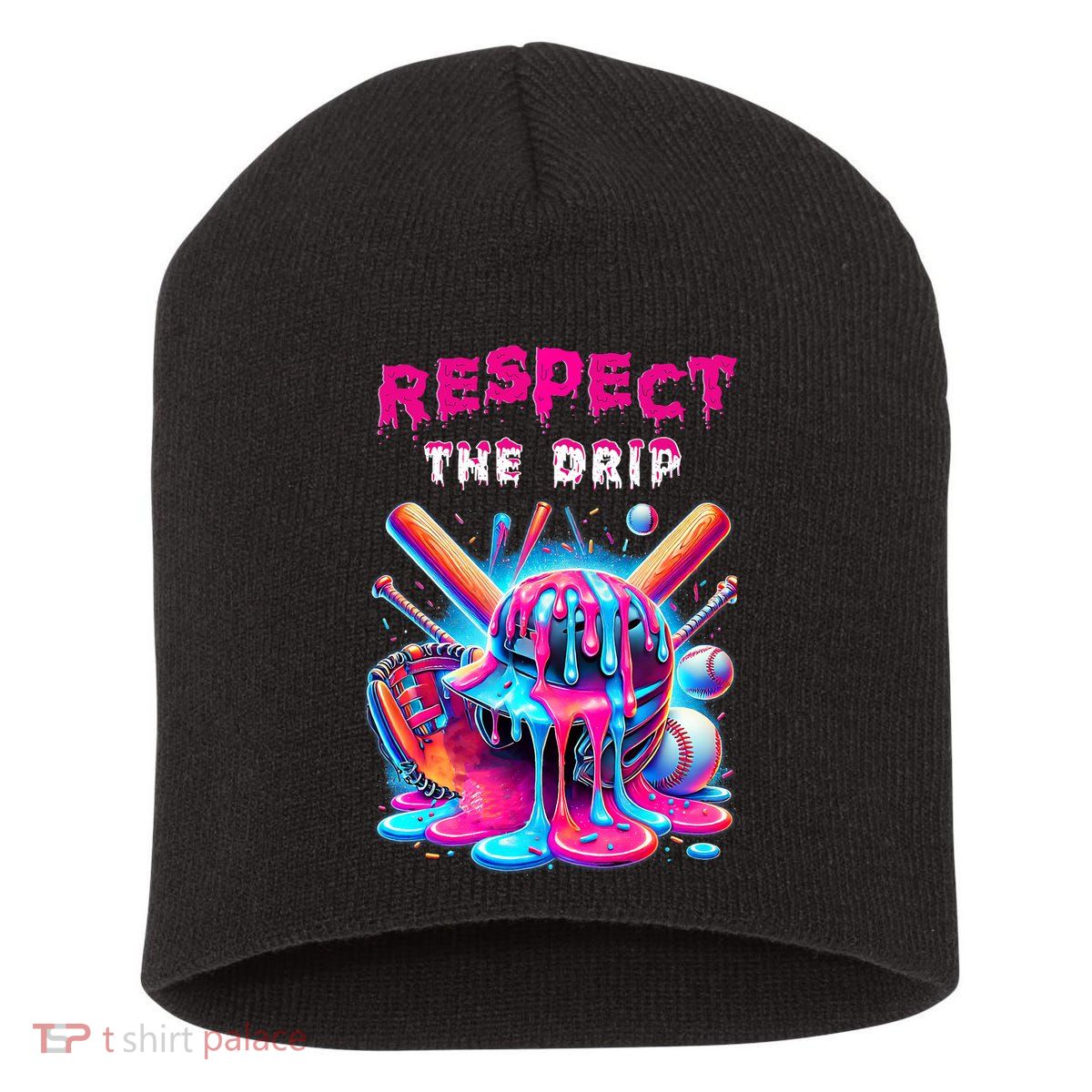 Baseball Drip B.oys Ice Cream Drip Yout.h Respect The Drip Short Acrylic Beanie