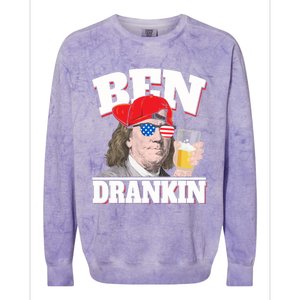 Ben Drankin Benjamin Franklin 4th Of July Funny Gift Cool Gift Colorblast Crewneck Sweatshirt