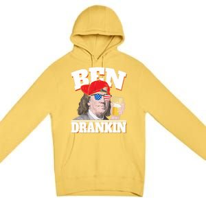 Ben Drankin Benjamin Franklin 4th Of July Funny Gift Cool Gift Premium Pullover Hoodie