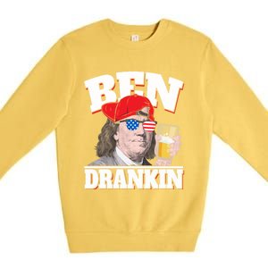 Ben Drankin Benjamin Franklin 4th Of July Funny Gift Cool Gift Premium Crewneck Sweatshirt