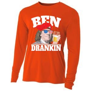 Ben Drankin Benjamin Franklin 4th Of July Funny Gift Cool Gift Cooling Performance Long Sleeve Crew