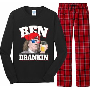 Ben Drankin Benjamin Franklin 4th Of July Funny Gift Cool Gift Long Sleeve Pajama Set