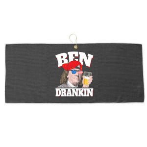 Ben Drankin Benjamin Franklin 4th Of July Funny Gift Cool Gift Large Microfiber Waffle Golf Towel