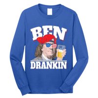 Ben Drankin Benjamin Franklin 4th Of July Funny Gift Cool Gift Long Sleeve Shirt