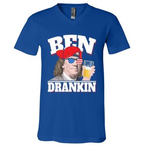 Ben Drankin Benjamin Franklin 4th Of July Funny Gift Cool Gift V-Neck T-Shirt