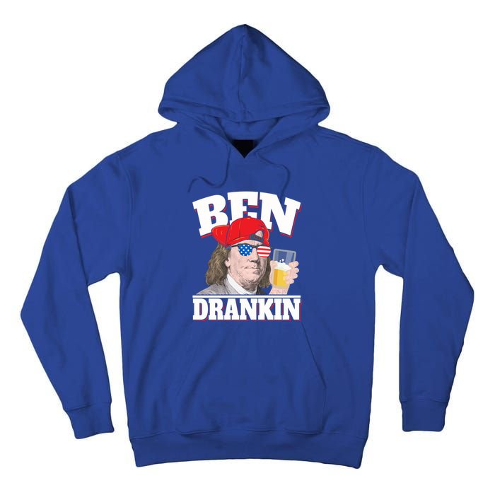 Ben Drankin Benjamin Franklin 4th Of July Funny Gift Cool Gift Tall Hoodie