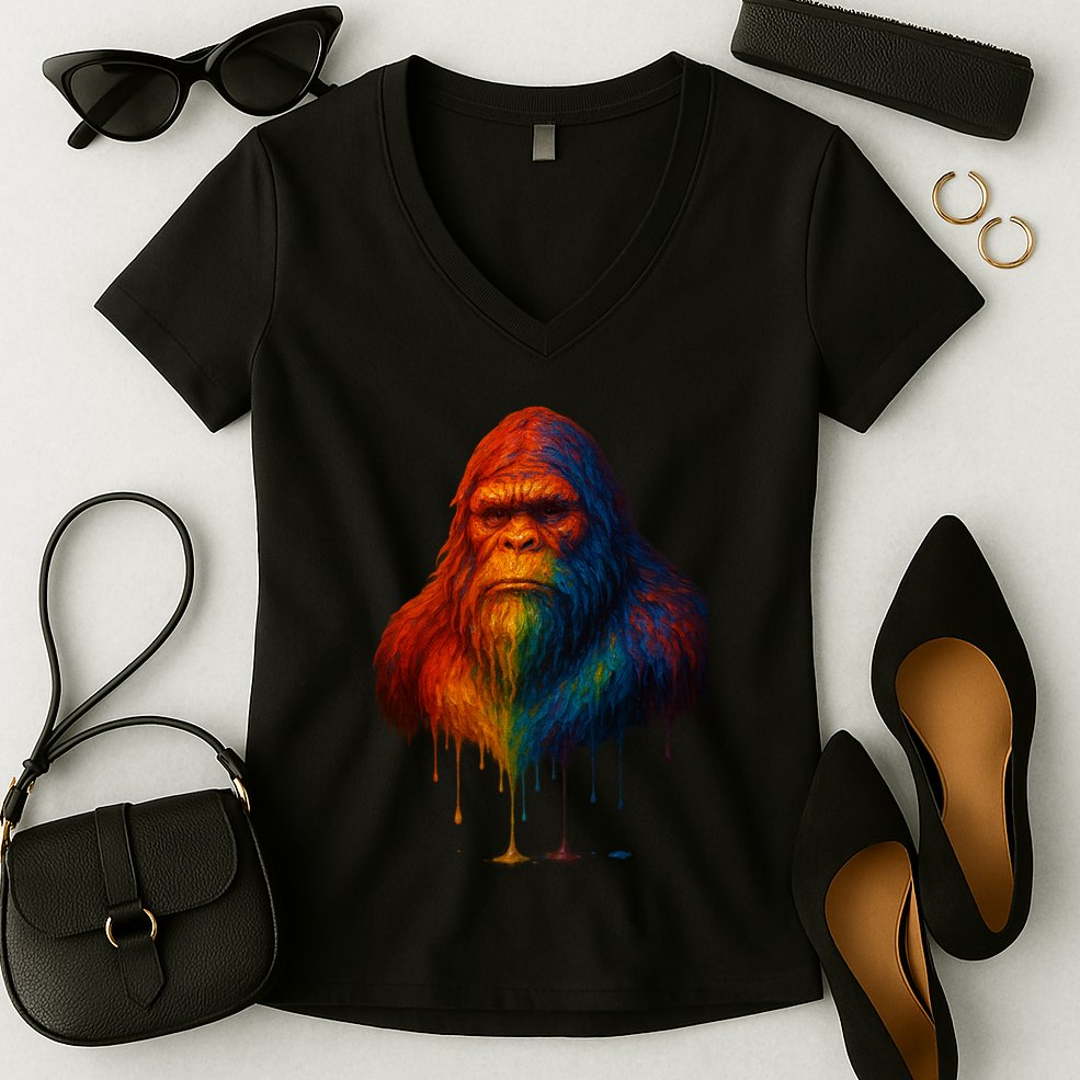 Bigfoot Drip Women's V-Neck T-Shirt