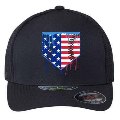 Baseball Drip Boys Ice Cream Patriotic American Flag Flexfit Unipanel Trucker Cap