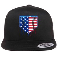 Baseball Drip Boys Ice Cream Patriotic American Flag Flatbill Hat