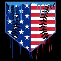 Baseball Drip Boys Ice Cream Patriotic American Flag Flatbill Hat