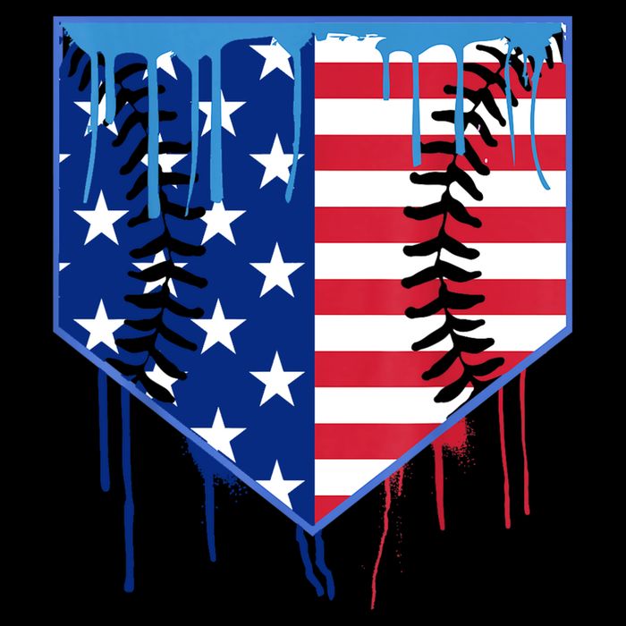 Baseball Drip Boys Ice Cream Patriotic American Flag Flatbill Hat