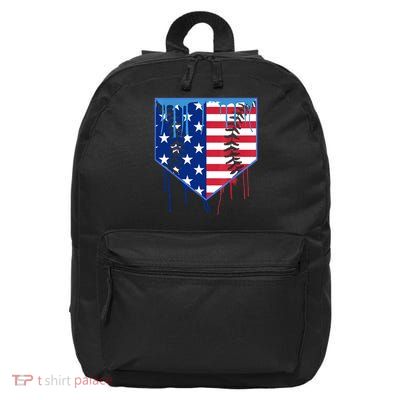 Baseball Drip Boys Ice Cream Patriotic American Flag 16 in Basic Backpack