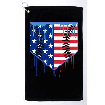 Baseball Drip Boys Ice Cream Patriotic American Flag Golf Towel