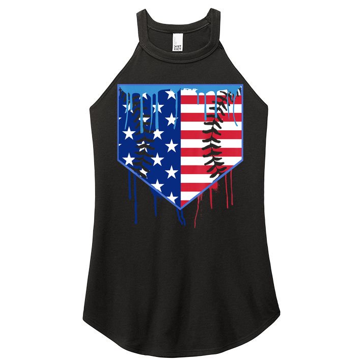Baseball Drip Boys Ice Cream Patriotic American Flag Women's Perfect Tri Rocker Tank
