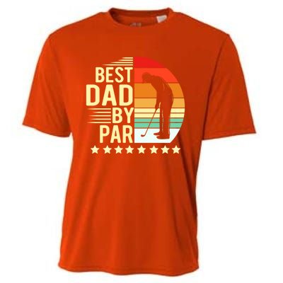 Best Dad By Par Vintage Retro Golfer Gift Cooling Performance Crew T-Shirt