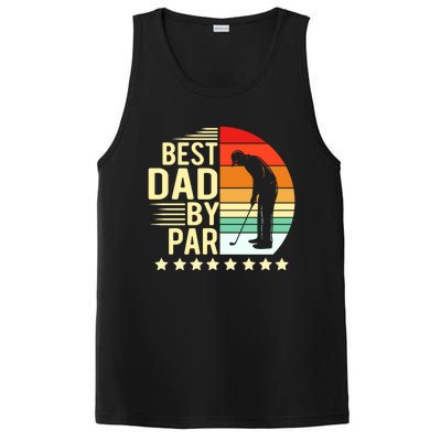 Best Dad By Par Vintage Retro Golfer Gift PosiCharge Competitor Tank