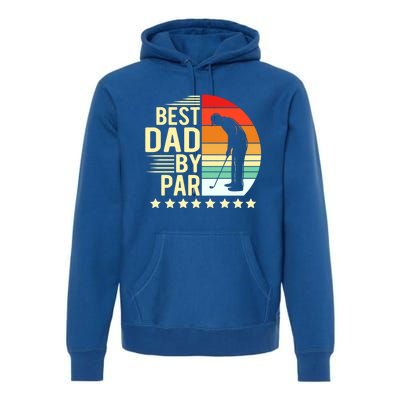 Best Dad By Par Vintage Retro Golfer Gift Premium Hoodie