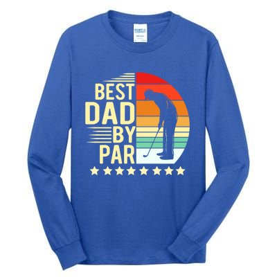 Best Dad By Par Vintage Retro Golfer Gift Tall Long Sleeve T-Shirt