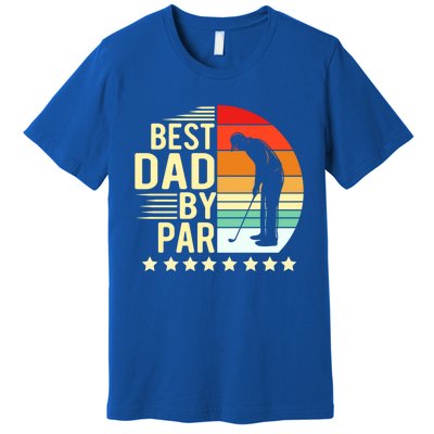 Best Dad By Par Vintage Retro Golfer Gift Premium T-Shirt