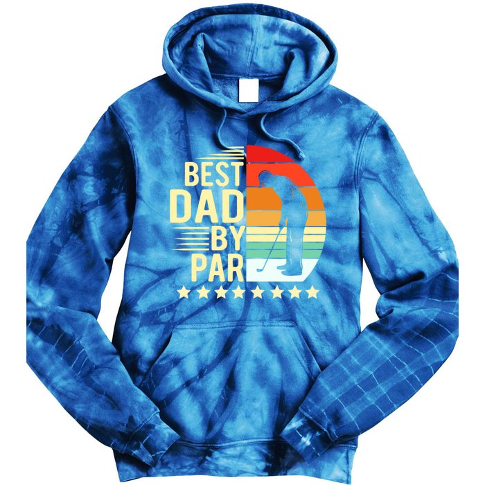 Best Dad By Par Vintage Retro Golfer Gift Tie Dye Hoodie