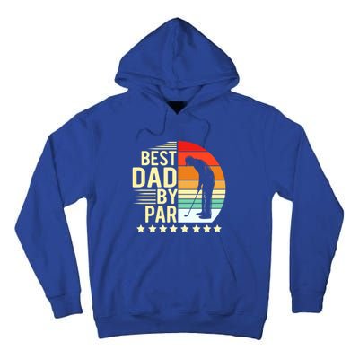 Best Dad By Par Vintage Retro Golfer Gift Tall Hoodie