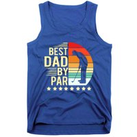 Best Dad By Par Vintage Retro Golfer Gift Tank Top