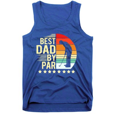 Best Dad By Par Vintage Retro Golfer Gift Tank Top