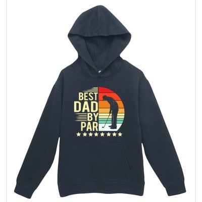 Best Dad By Par Vintage Retro Golfer Gift Urban Pullover Hoodie