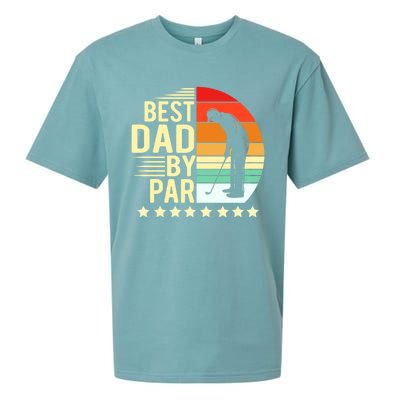 Best Dad By Par Vintage Retro Golfer Gift Sueded Cloud Jersey T-Shirt