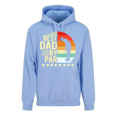 Best Dad By Par Vintage Retro Golfer Gift Unisex Surf Hoodie