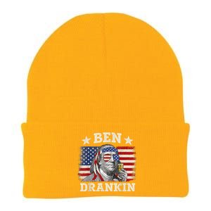 Ben Drankin Benjamin Franklin 4th Of July Funny Drinking Knit Cap Winter Beanie