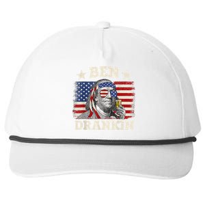 Ben Drankin Benjamin Franklin 4th Of July Funny Drinking Snapback Five-Panel Rope Hat