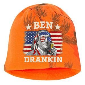 Ben Drankin Benjamin Franklin 4th Of July Funny Drinking Kati - Camo Knit Beanie