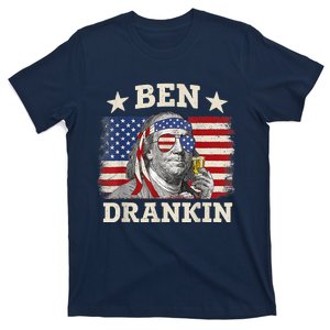 Ben Drankin Benjamin Franklin 4th Of July Funny Drinking T-Shirt