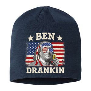 Ben Drankin Benjamin Franklin 4th Of July Funny Drinking Sustainable Beanie