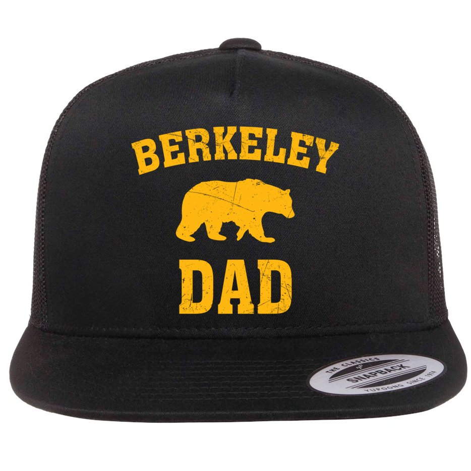 Berkeley Dad Bear Graphic FatherS Day Gift Flat Bill Trucker Hat
