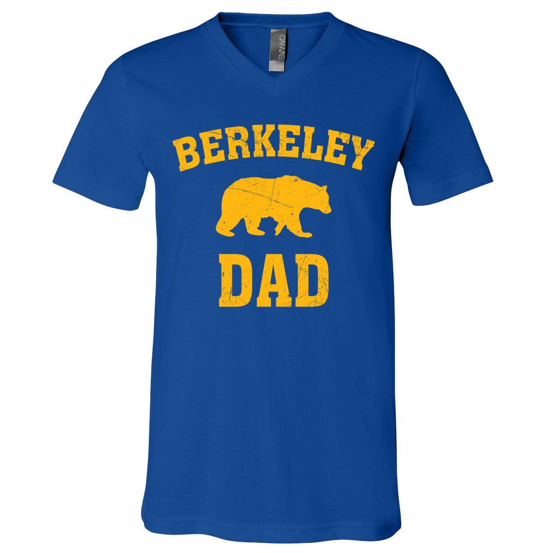 Berkeley Dad Bear Graphic FatherS Day Gift V-Neck T-Shirt