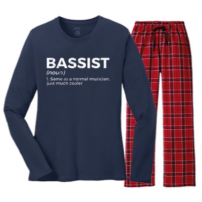 Bassist Definition Bass Player For Musicians Women's Long Sleeve Flannel Pajama Set 