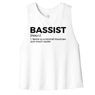 Bassist Definition Bass Player For Musicians Women's Racerback Cropped Tank