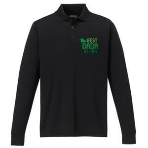 Best Dada By Par Funny Gift For FatherS Day Golfer Dad Grandpa Gift Performance Long Sleeve Polo