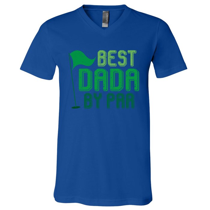 Best Dada By Par Funny Gift For FatherS Day Golfer Dad Grandpa Gift V-Neck T-Shirt