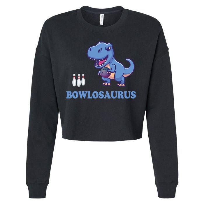 Bowling Dinosaur Cropped Pullover Crew