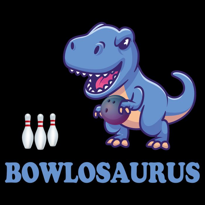Bowling Dinosaur Cropped Pullover Crew