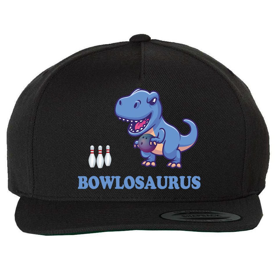 Bowling Dinosaur Wool Snapback Cap
