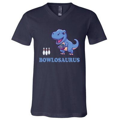 Bowling Dinosaur V-Neck T-Shirt