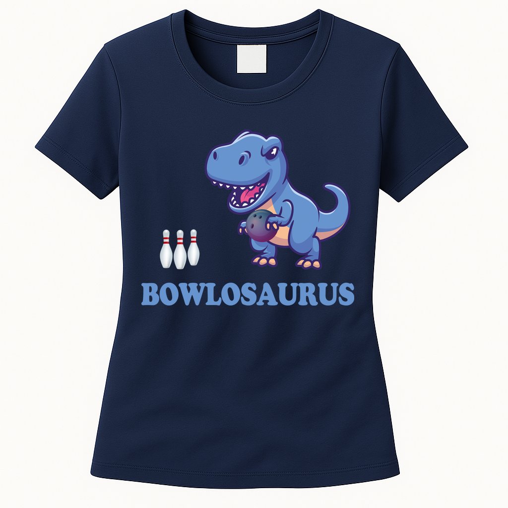Bowling Dinosaur Womens T-Shirt